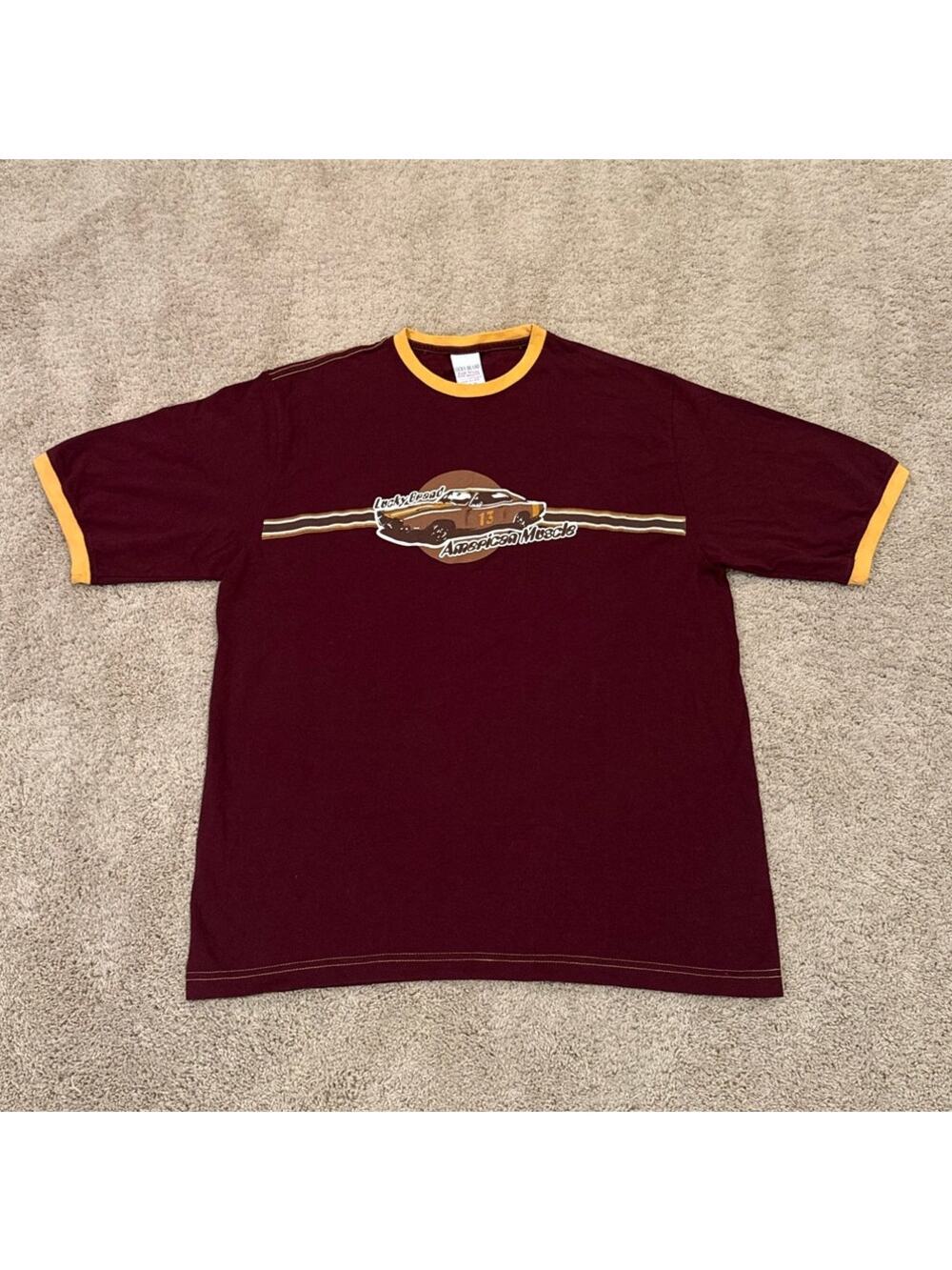 Lucky Brand Y2K Ringer Tee Made in USA size XL